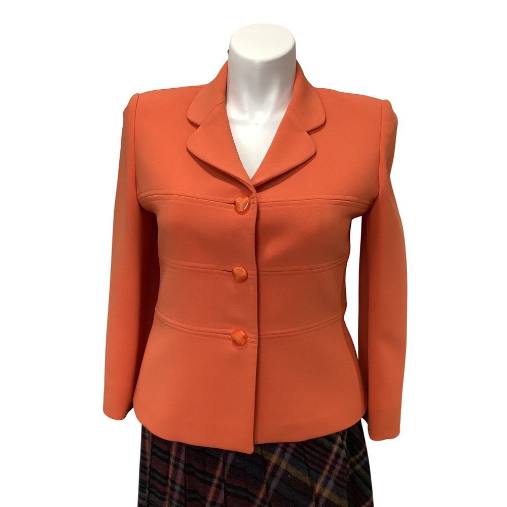 Melba Collection Orange Blazer View 4
